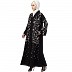Premium Front open abaya with full Zari embroidery work